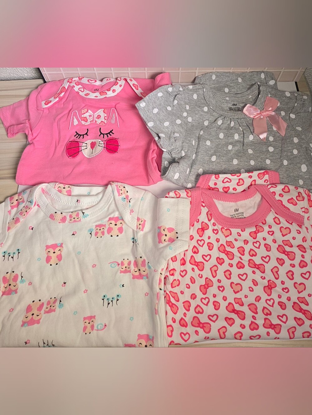 Baby Girls Pink & Gray Sleep N Play Set - 4-Pack